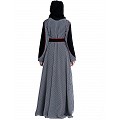Double layered umbrella abaya-  Black-White Double layered umbrella abaya-  Black-White